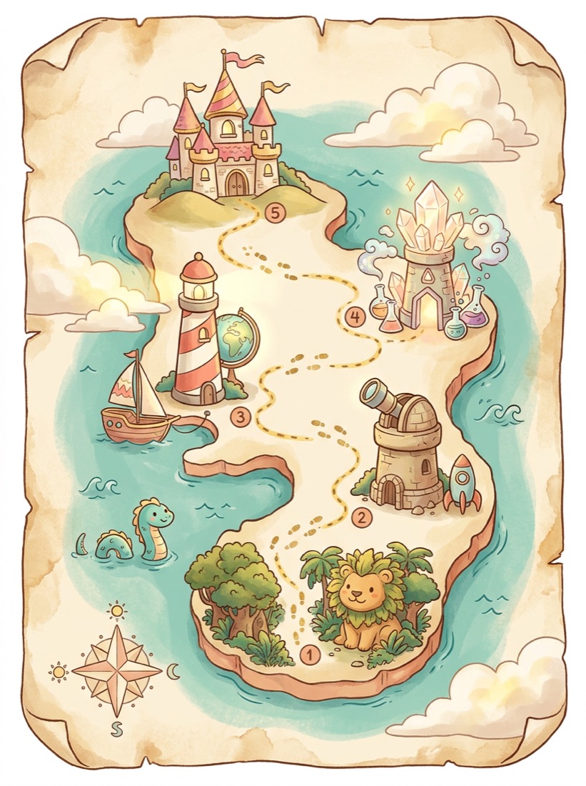 Illustrated island map